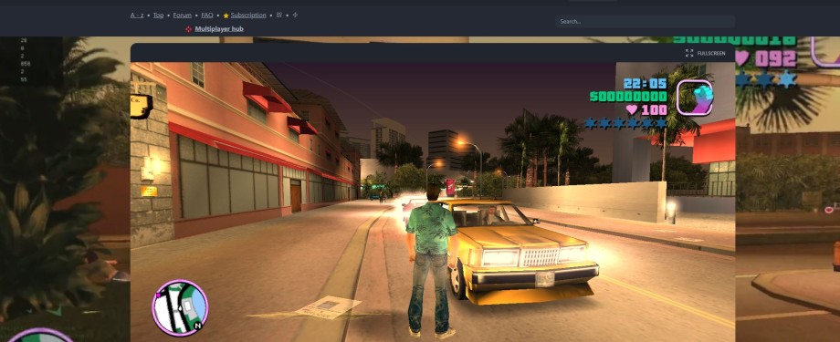 Illustration de l'article Des fans ont créé une version HTML5 pour navigateur de GTA Vice City